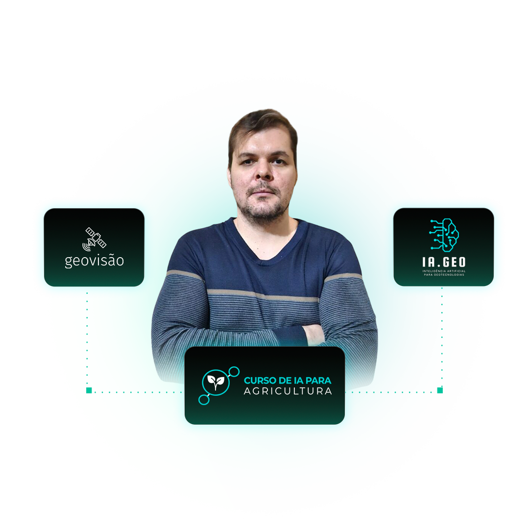 Instrutor da AmbGEO com os combos GeoVisão, IAGeo e Curso de IA para Agricultura